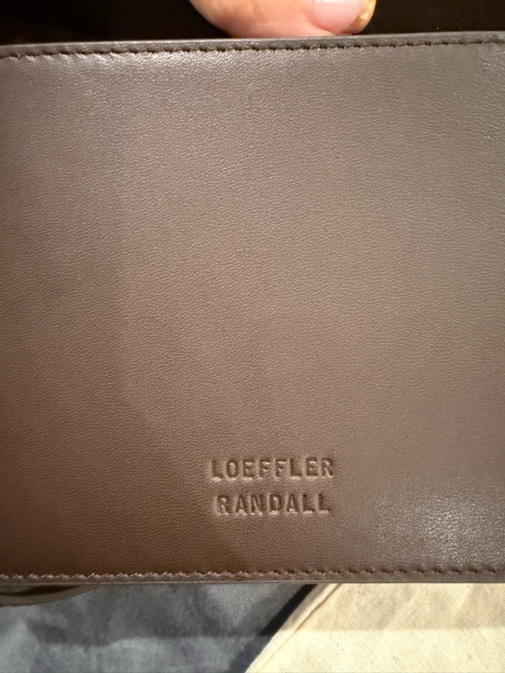 Chocolate Brown Suede Loeffler RandallCrossbody Bag with Gold Hardware - Picture 5 of 5